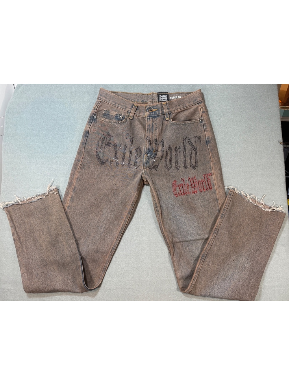 RARE Exile World Regular Fit Distressed Denim Jeans 29 x 32